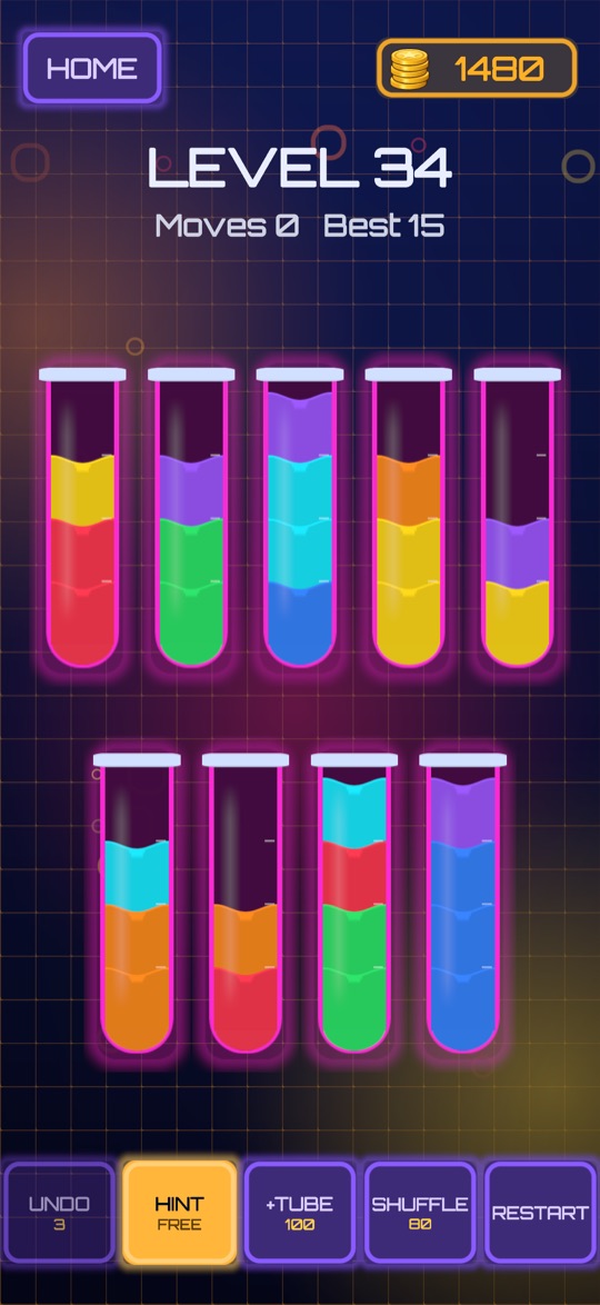 A level with a sealed tube and magenta glass
